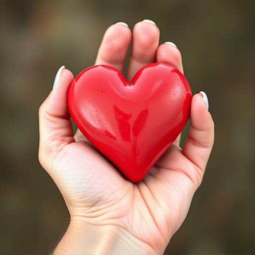 Icon of a hand holding a heart, representing handcrafted quality and care.